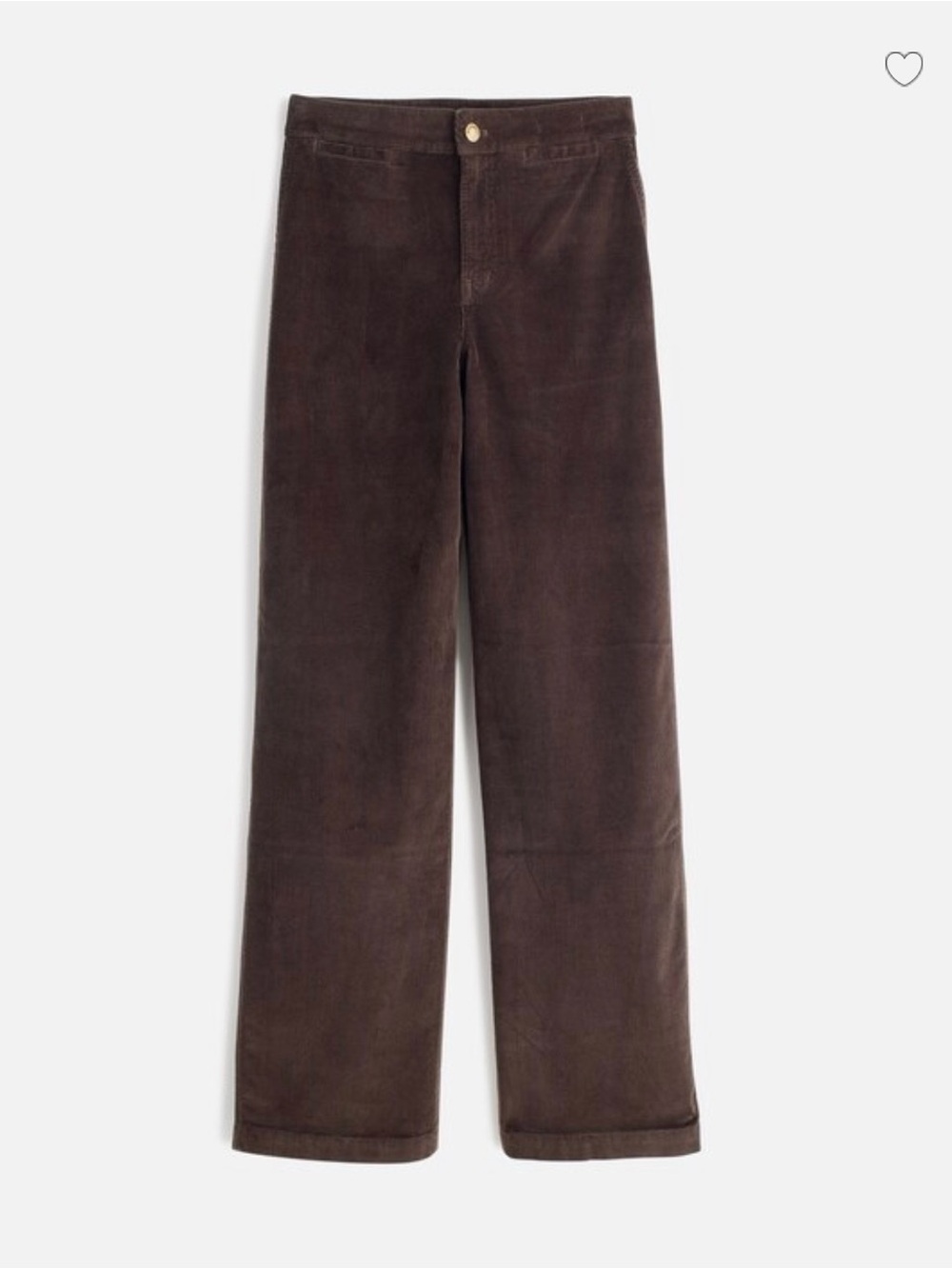 Madewell Curvy Emmett Wide-Leg Pant in Corduroy, Dark Carob